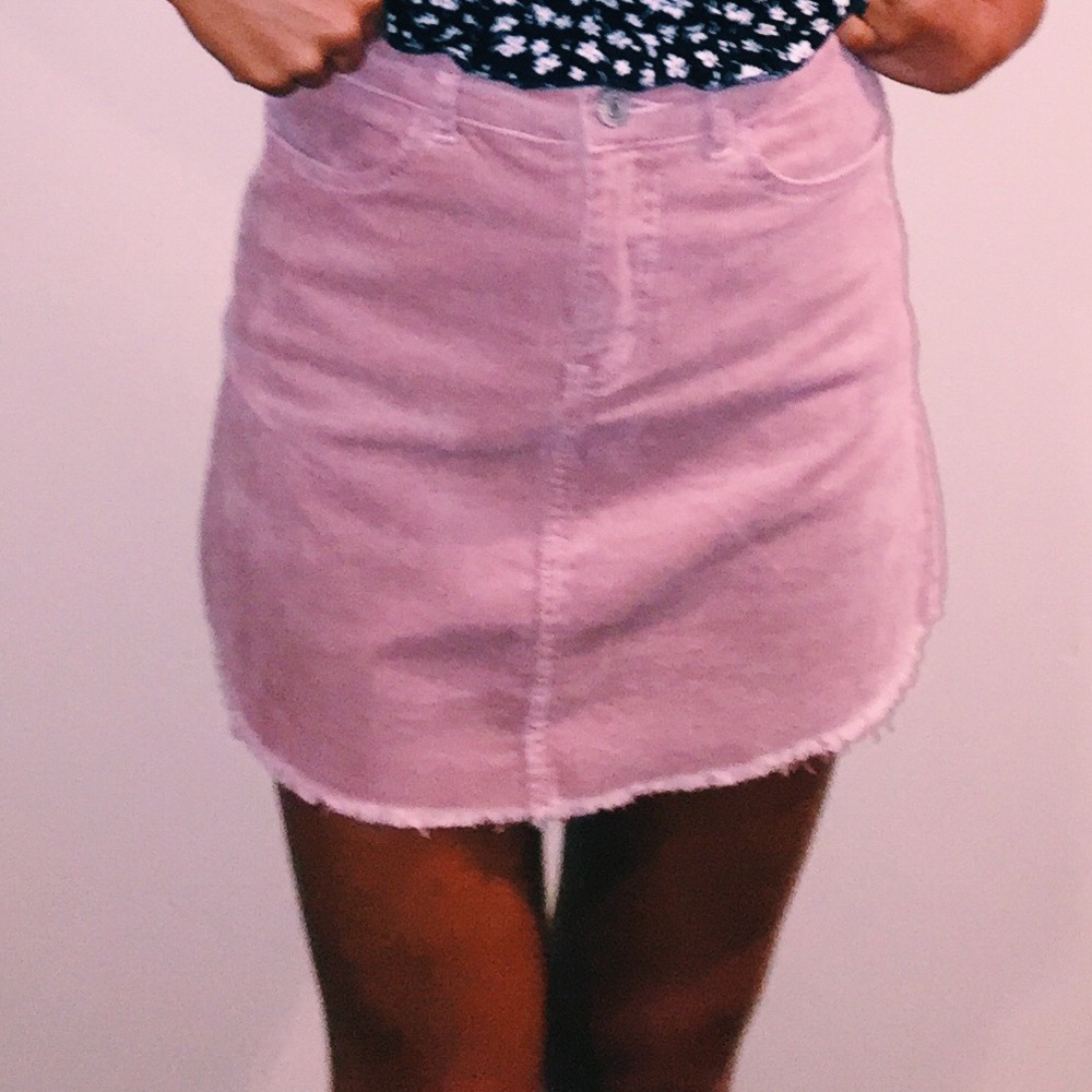 BRANDY MELVILLE PINK COURDAROY SKIRT OS